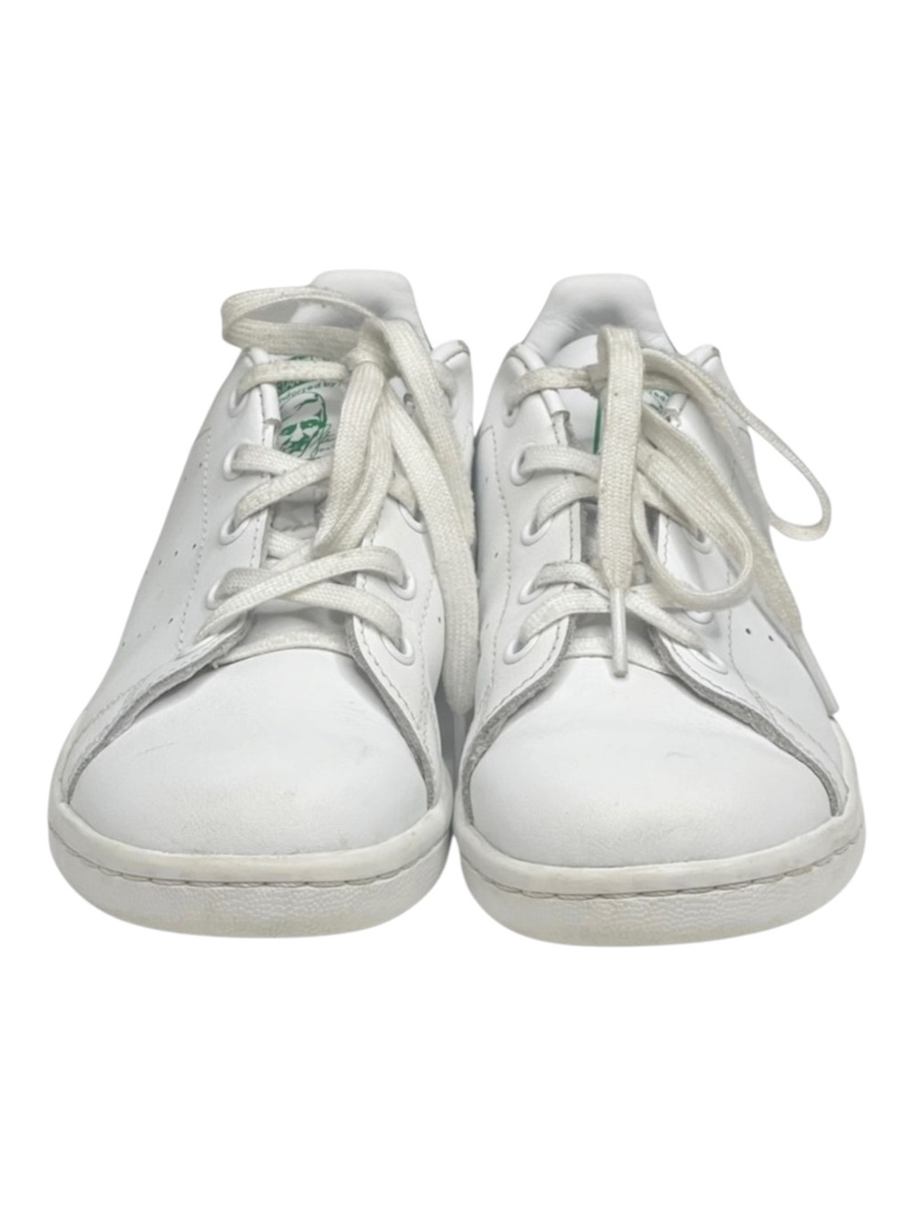 Adidas ★ Stan Smith Vegan Tennis Shoes Sneakers ★ Cloud White Green ★ Girl’s 2M - Picture 8 of 16